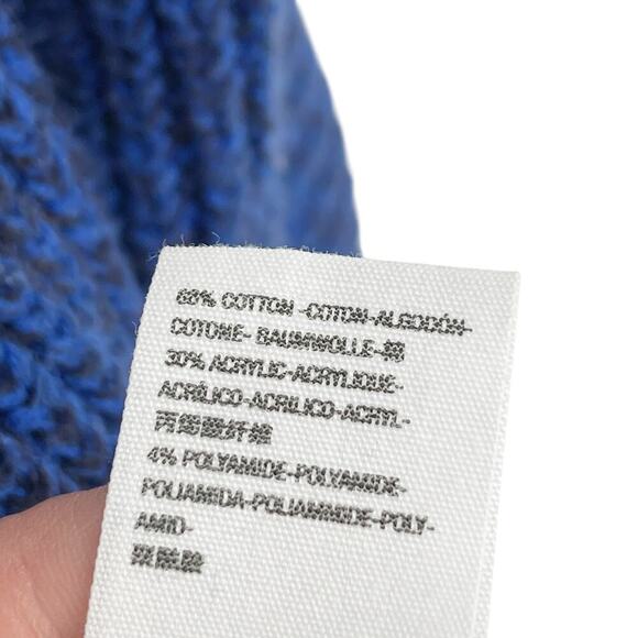 Free People High Hopes Cardigan Royal Blue Chunky Knit Sweater Oversized Size XS - Picture 5 of 7